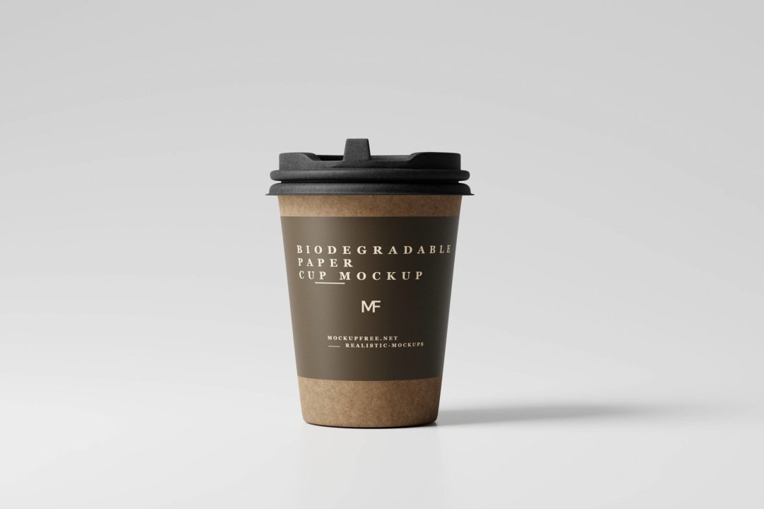 10款高质量可降解一次外卖咖啡纸杯设计展示效果图PSD样机 Biodegradable Paper Cup Mockups_img_3