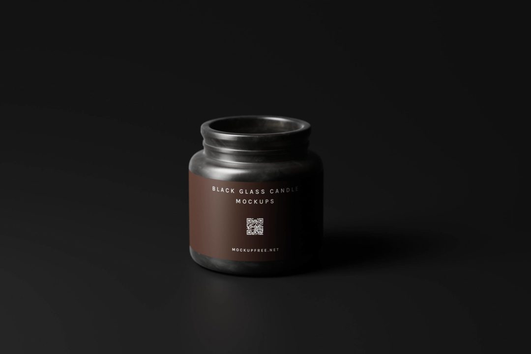 8款时尚黑色蜡烛香薰玻璃杯设计展示效果图PSD样机模板 Black Glass Candle Jar Mockups_img_3