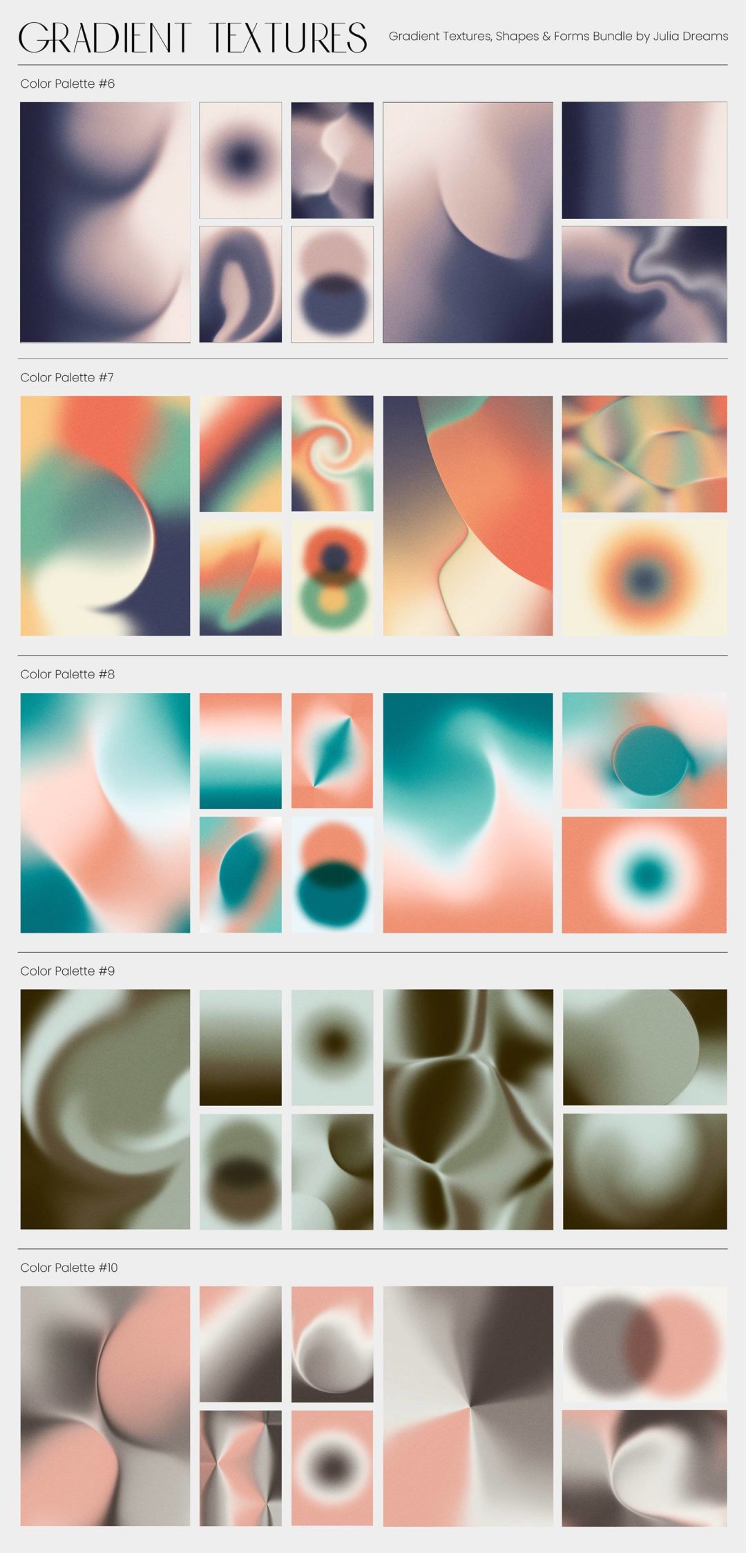 未来抽象3D几何波浪网格渐变背景Y2K复古图形AI矢量设计素材 Gradient Textures Shapes 3D Objects_img_3