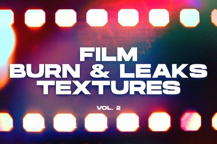 25款复古电影胶片曝光漏光叠加层背景图片设计素材包 Film Burn & Leaks Textures VOL. 2_img_3