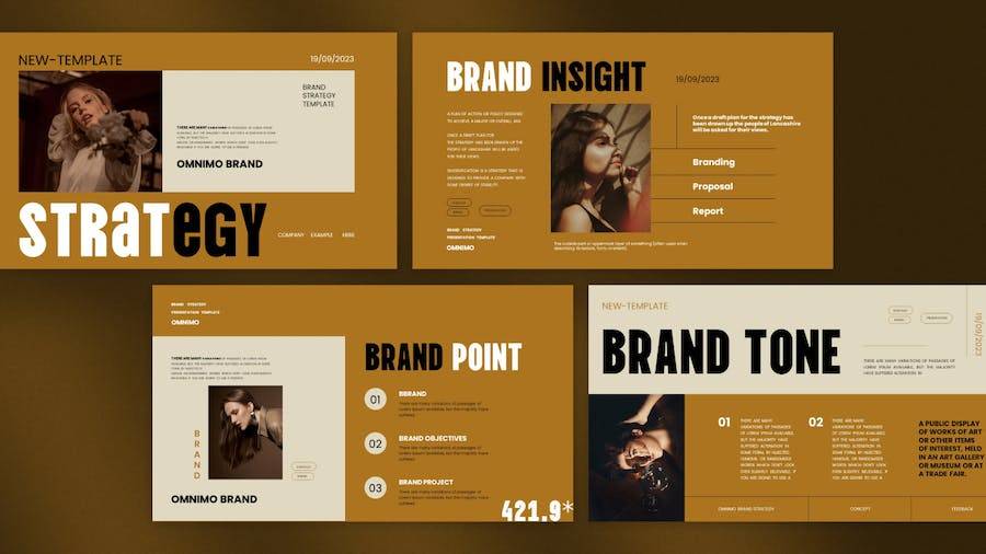 时尚简约品牌摄影作品集演示文稿设计ppt+keynote模版 Omnimo Brand Strategy ppt+keynote Template_img_3