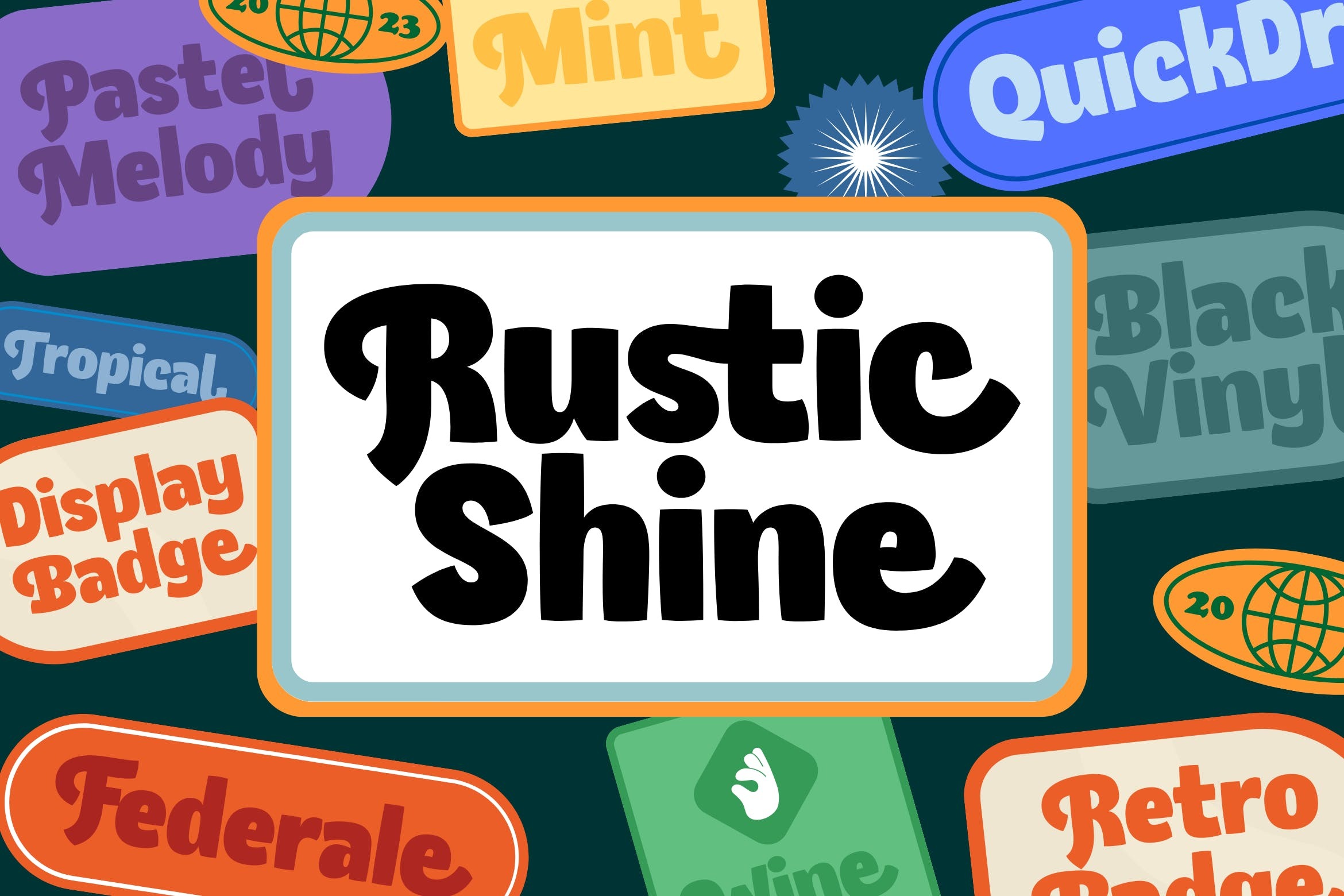 优雅复古杂志海报徽标设计无衬线英文字体安装包 Rustic Shine Retro Display Font_img_2