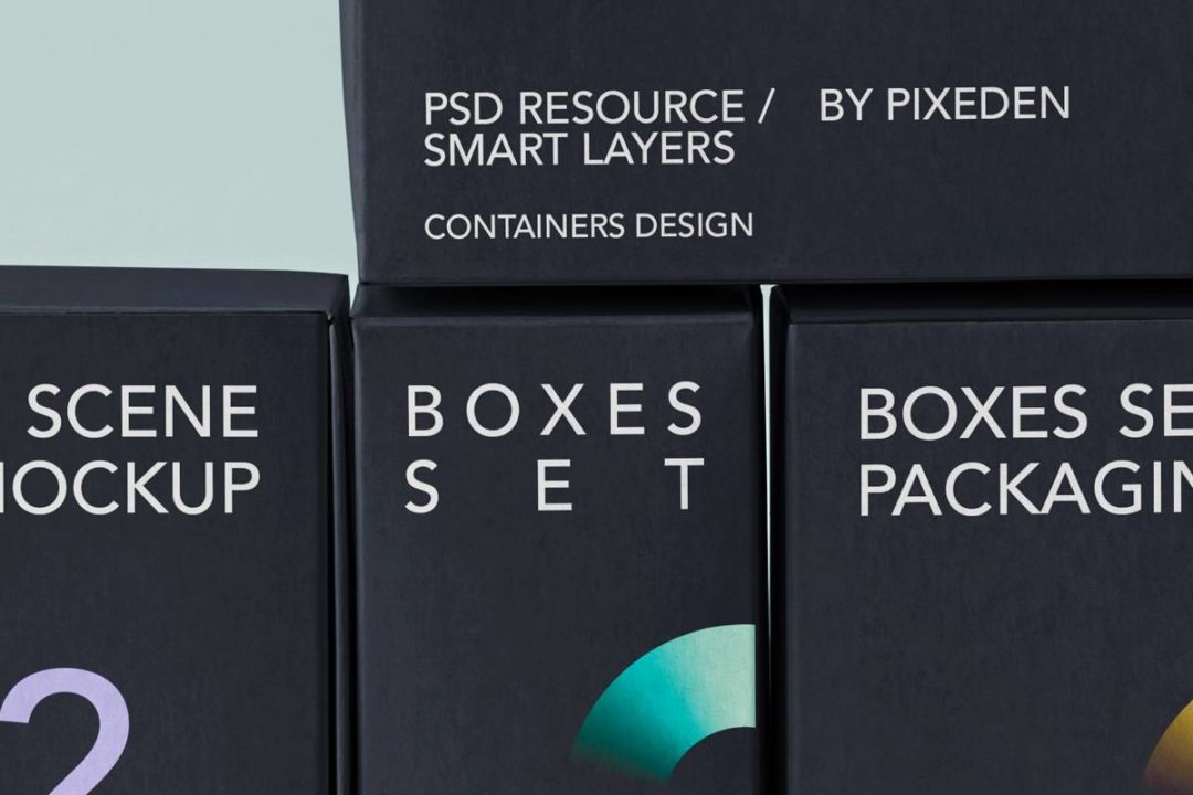 时尚方形产品包装纸盒外观设计展示贴图PSD样机模板 Boxes Psd Branding Packaging Mockup_img_3