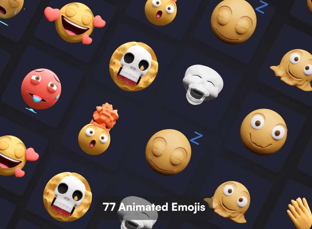 77款卡通可爱emoji动态gif表情包头像Blender模型+PNG免抠图设计素材 EMOJIZ - Animated 3D emojis_img_2