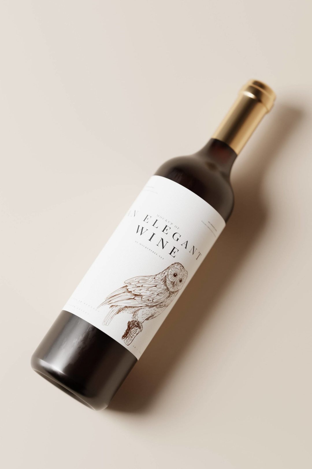 10款时尚红酒葡萄酒瓶贴纸设计展示贴图PSD样机模板素材 Red Wine Bottle Mockups_img_3