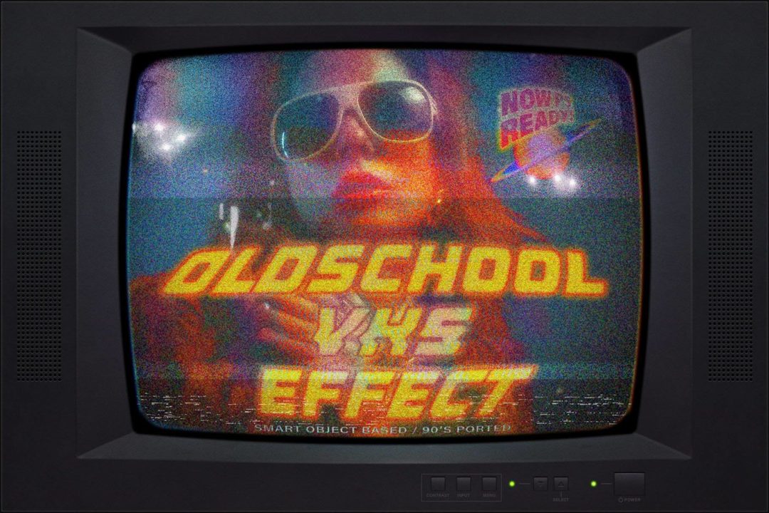 80年代复古信号故障扭曲蒸汽波照片图像处理特效PS样机模板 VHS Machine - Retro Monitor Effect_img_3