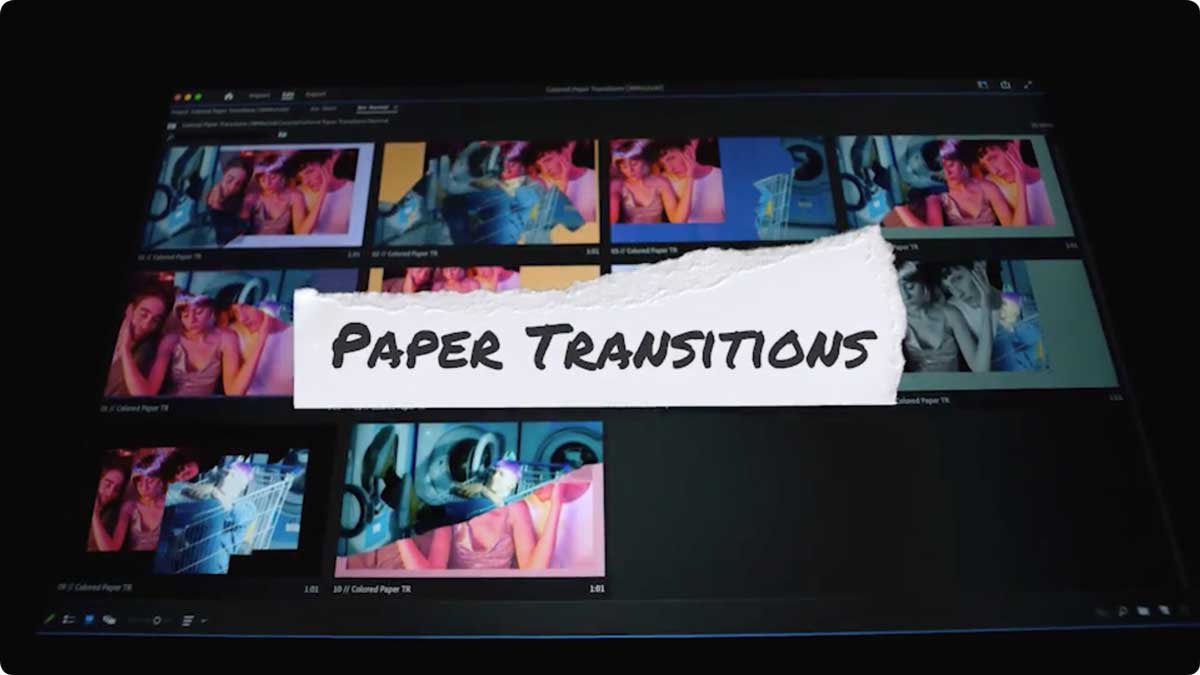 PR模板 120+组潮流嘻哈撕纸拼贴视频定格转场动画 Videohive - Paper Transitions Big Pack_img_2