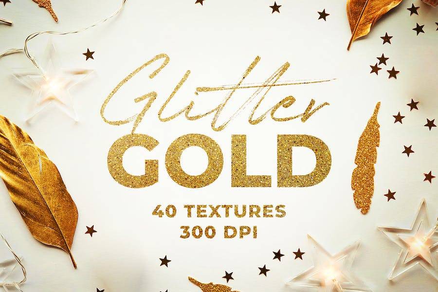 40款高清金光闪闪海报包装背景壁纸图片设计素材包 Gold Glitter Textures_img_3