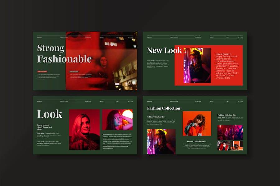 时尚品牌营销策划演示文稿设计keynote模板 Fashion Look Book Presentation Template_img_3