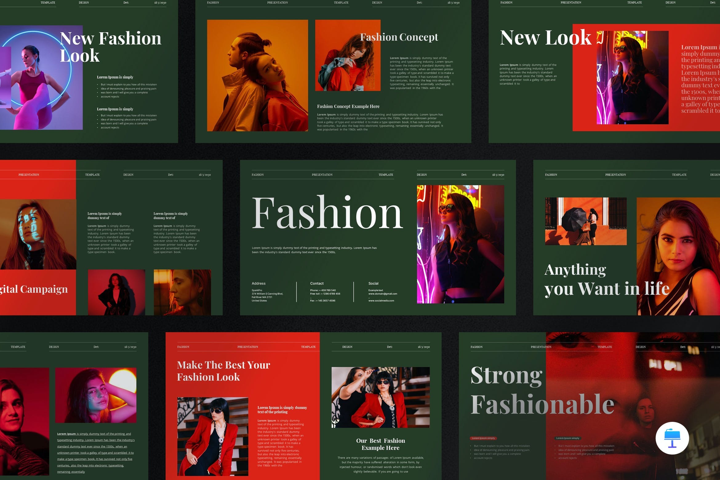 时尚品牌营销策划演示文稿设计keynote模板 Fashion Look Book Presentation Template_img_2