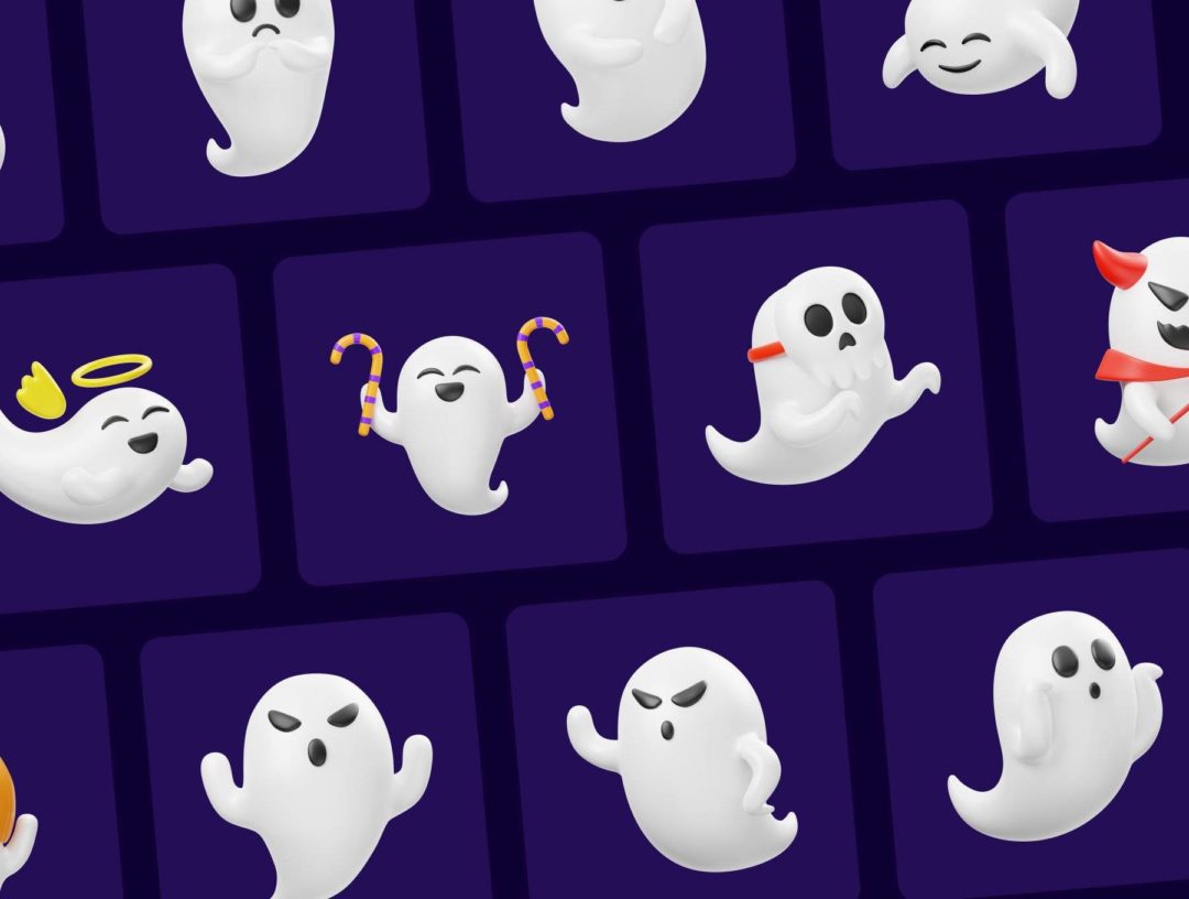 15款高级卡通可爱万圣节幽灵3D插图插图图标Icons设计素材包 Cute Halloween Ghost 3D Icon_img_3