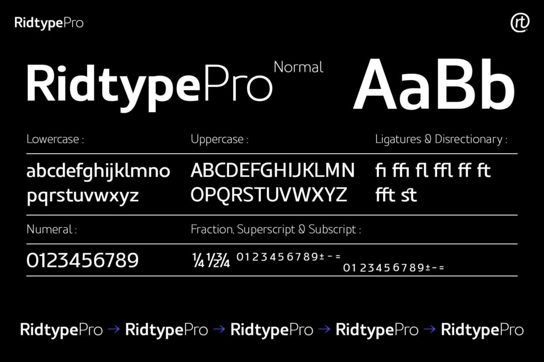 现代时尚几何风品牌设计海报杂志排版PSAI无衬线英文字体 Ridtype Pro Font Family_img_3