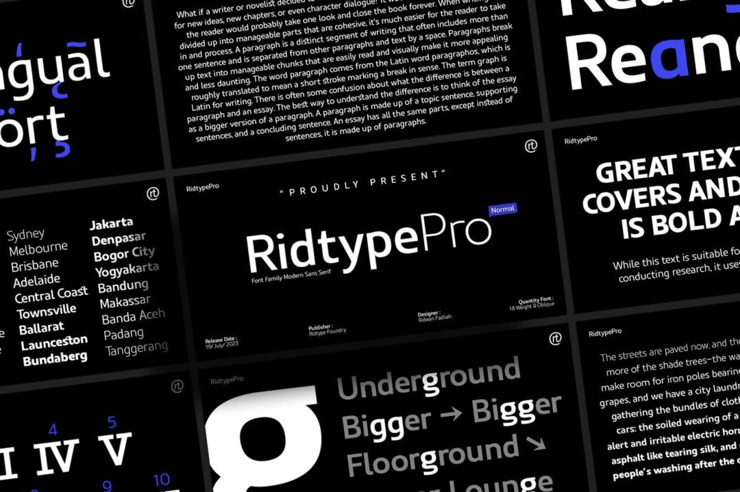 现代时尚几何风品牌设计海报杂志排版PSAI无衬线英文字体 Ridtype Pro Font Family_img_3