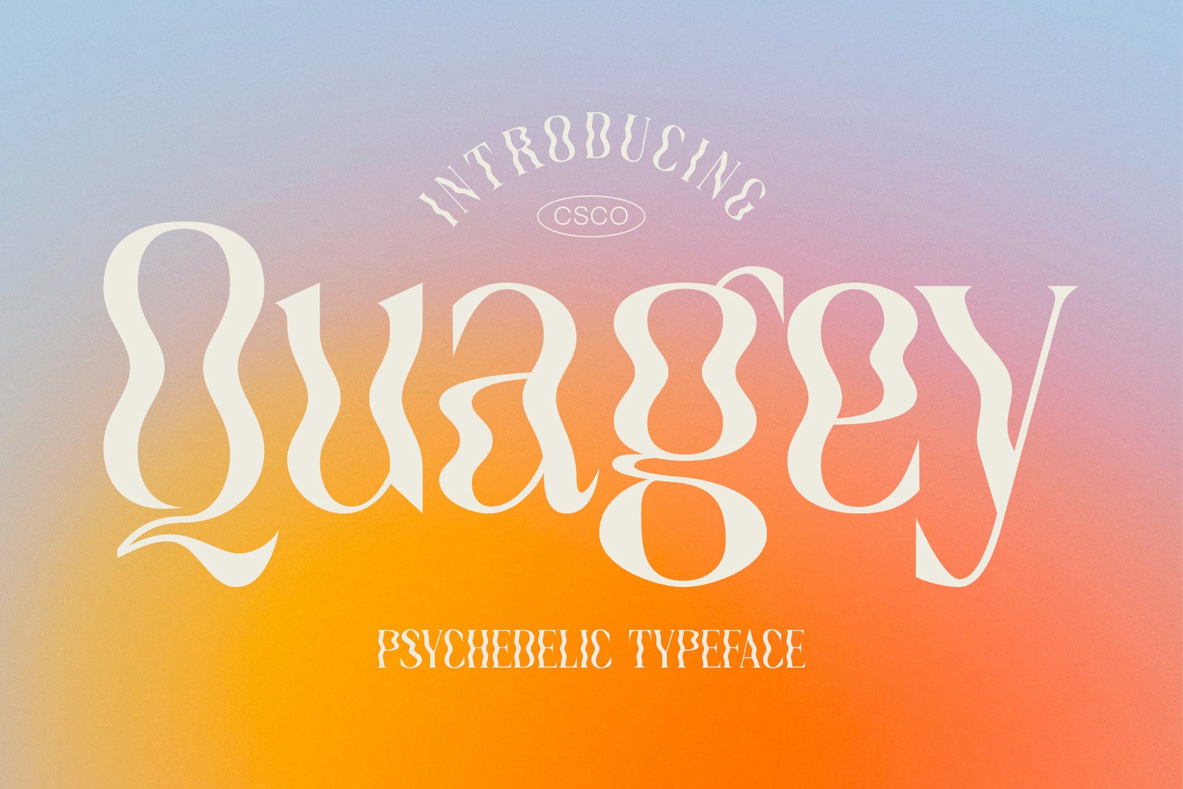 时尚古怪品牌标识海报包装设计装饰英文字体安装包 Quagey Psychedelic Typeface_img_2