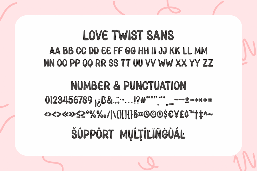 可爱俏皮婚礼海报徽标设计手写英文字体安装包 Love Twist Font Duo_img_3