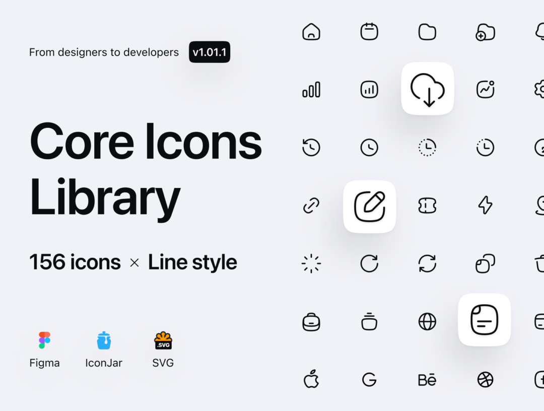 时尚SAAS产品网站APP界面设计矢量线稿图标Figma素材包 Core Icons Library_img_3