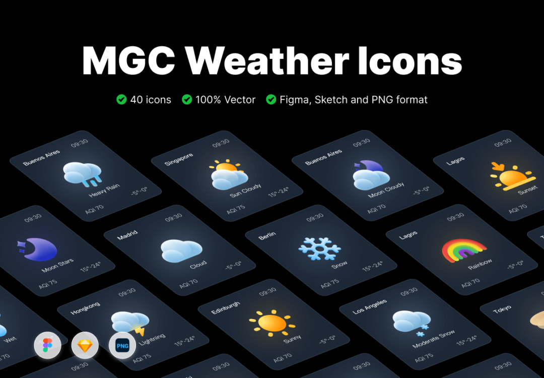 40款高品质天气预报3D插图插画图标Icons设计素材包 MGC Weather Icons Pack_img_3