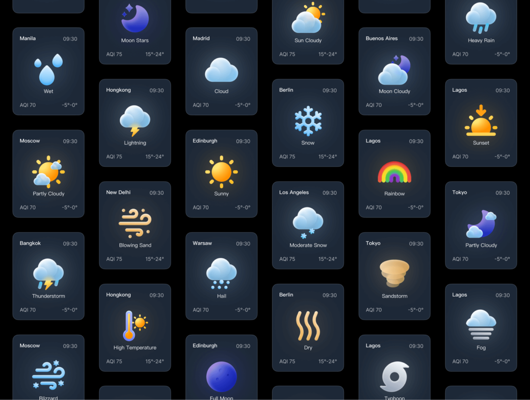 40款高品质天气预报3D插图插画图标Icons设计素材包 MGC Weather Icons Pack_img_3