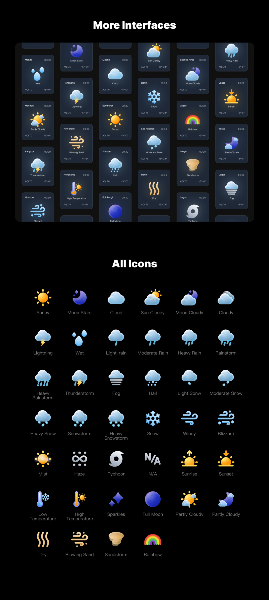 40款高品质天气预报3D插图插画图标Icons设计素材包 MGC Weather Icons Pack_img_3