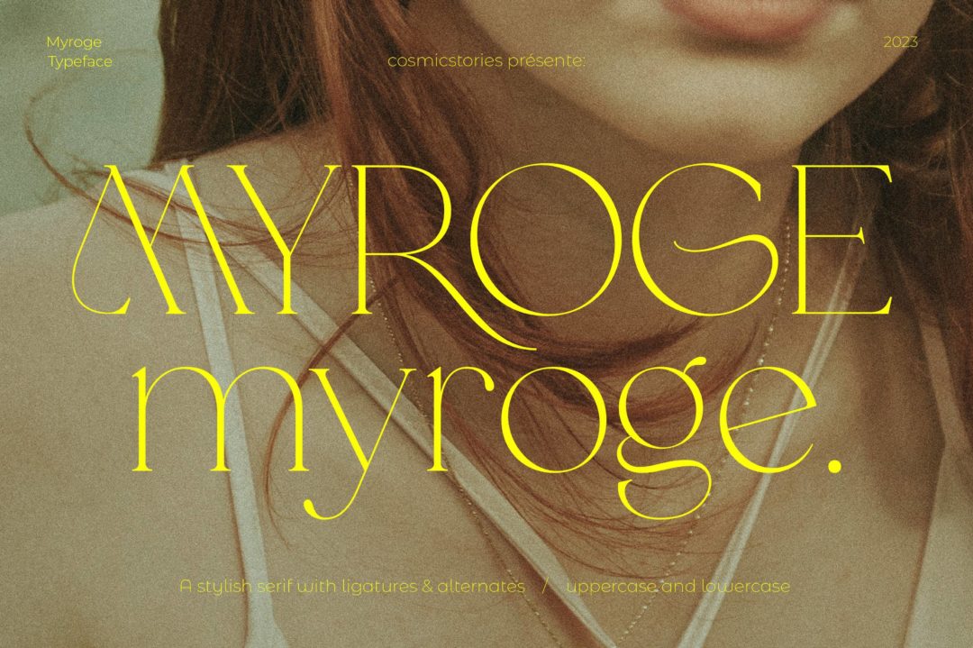 时尚奢华女性化杂志海报排版LOGO标题设计衬线英文字体安装包 MYROGE elegant & stylish serif_img_3