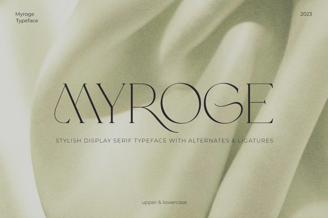 时尚奢华女性化杂志海报排版LOGO标题设计衬线英文字体安装包 MYROGE elegant & stylish serif_img_3