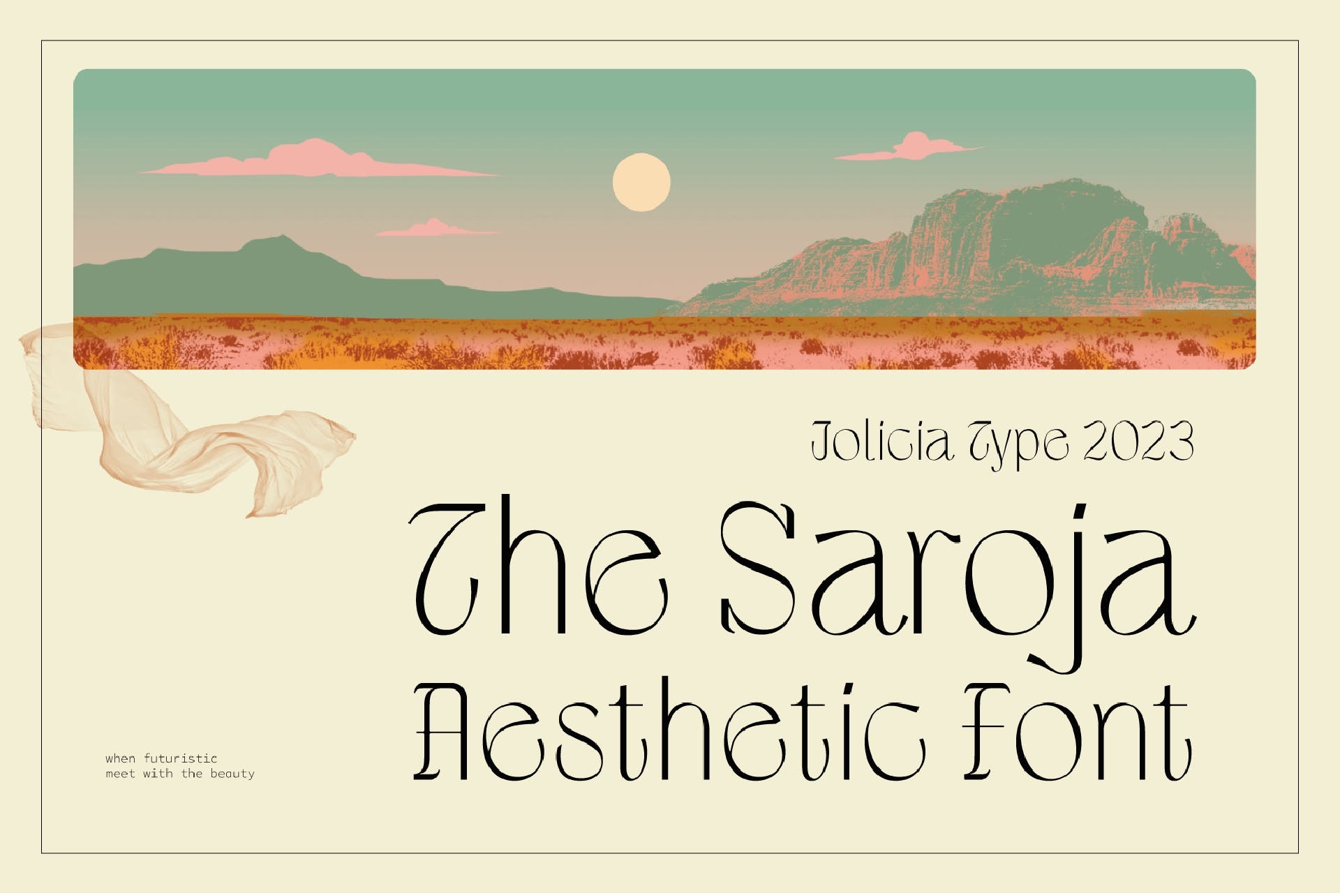 优雅复古杂志海报标识设计装饰英文字体安装包 The Saroja Aesthetic Font_img_2