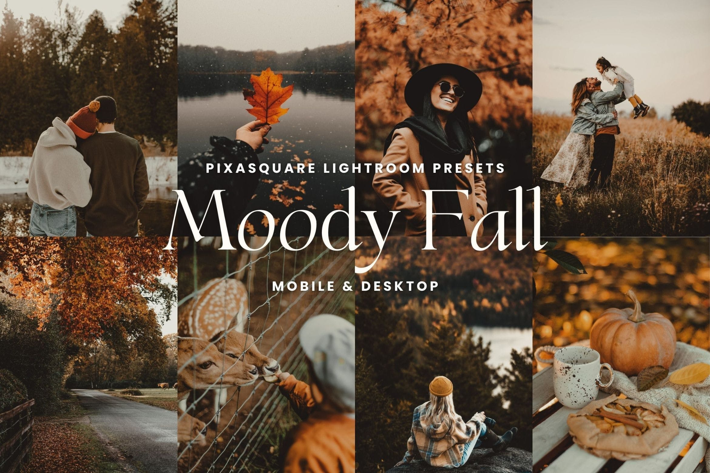 复古秋季婚礼摄影照片暖色调摄影照片LR调色预设包 Moody Fall Lightroom Presets_img_2