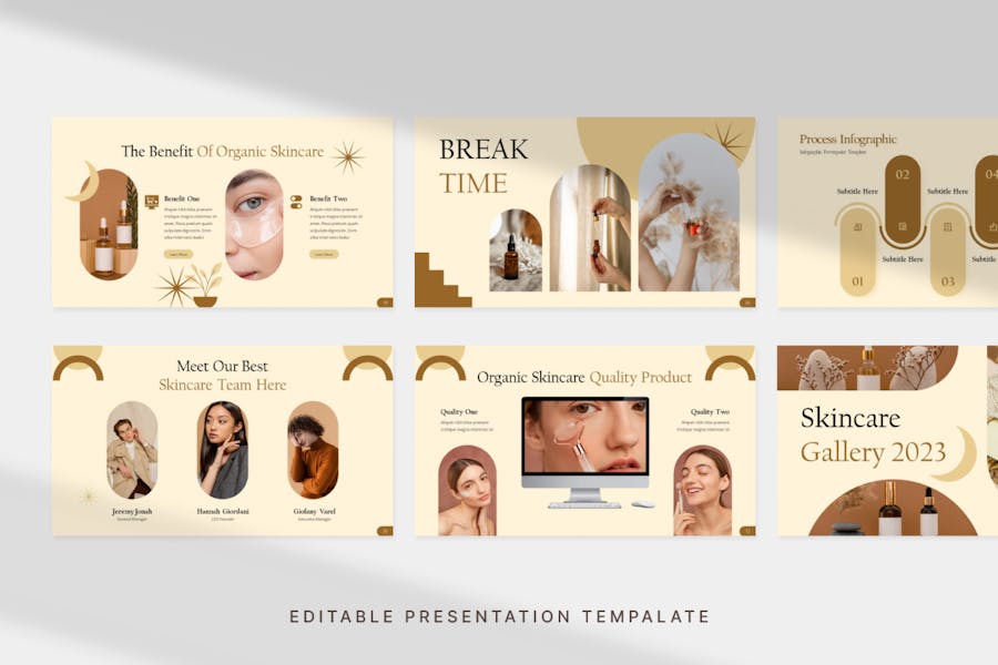 现代优雅品牌营销策划演示文稿设计ppt模版 Moroccan Cosmetics Presentation Template_img_1