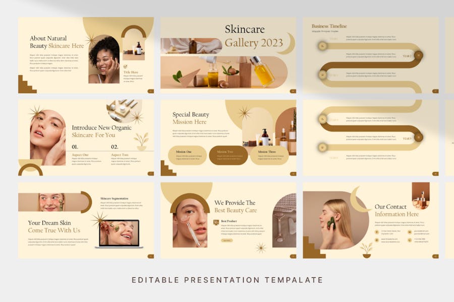 现代优雅品牌营销策划演示文稿设计ppt模版 Moroccan Cosmetics Presentation Template_img_1