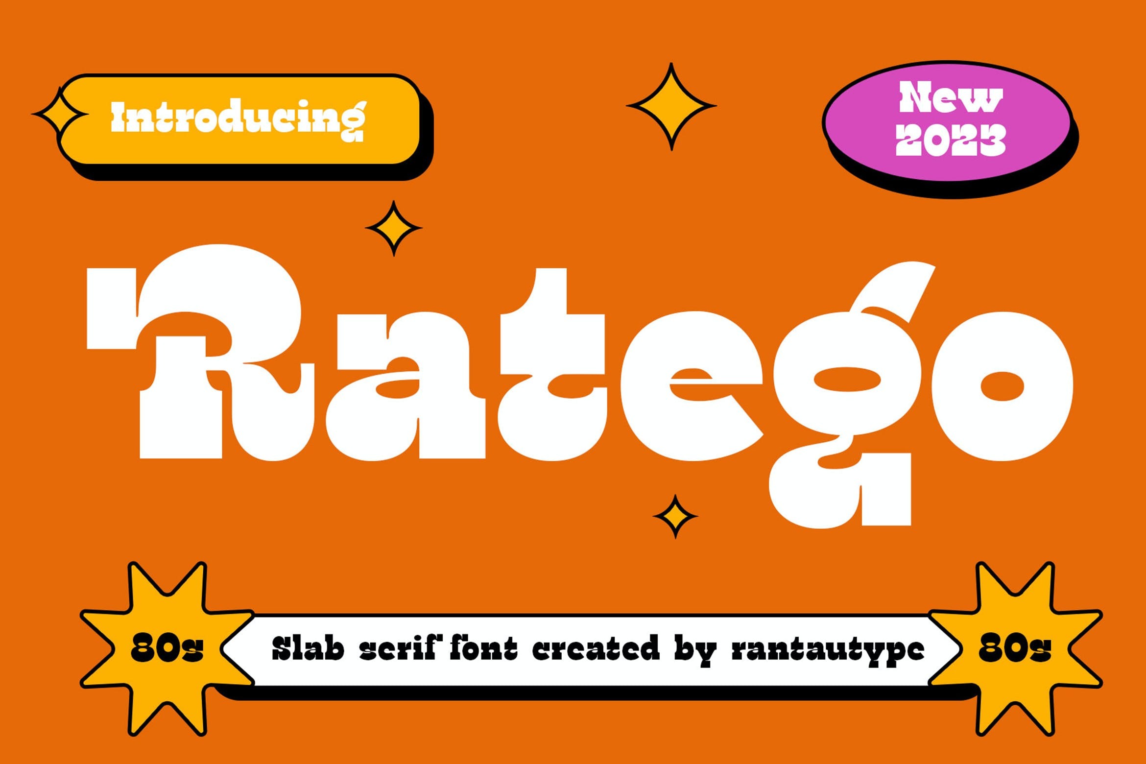 现代复古杂志品牌徽标设计衬线英文字体安装包 Ratego Vintage Slab Serif Font_img_2