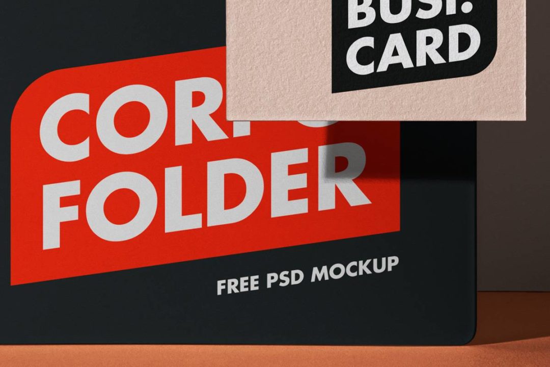 时尚品牌LOGO设计办公用品名片笔记本展示效果图PSD样机模板合集 Corporate Folder Psd Stationery Mockup Set_img_1