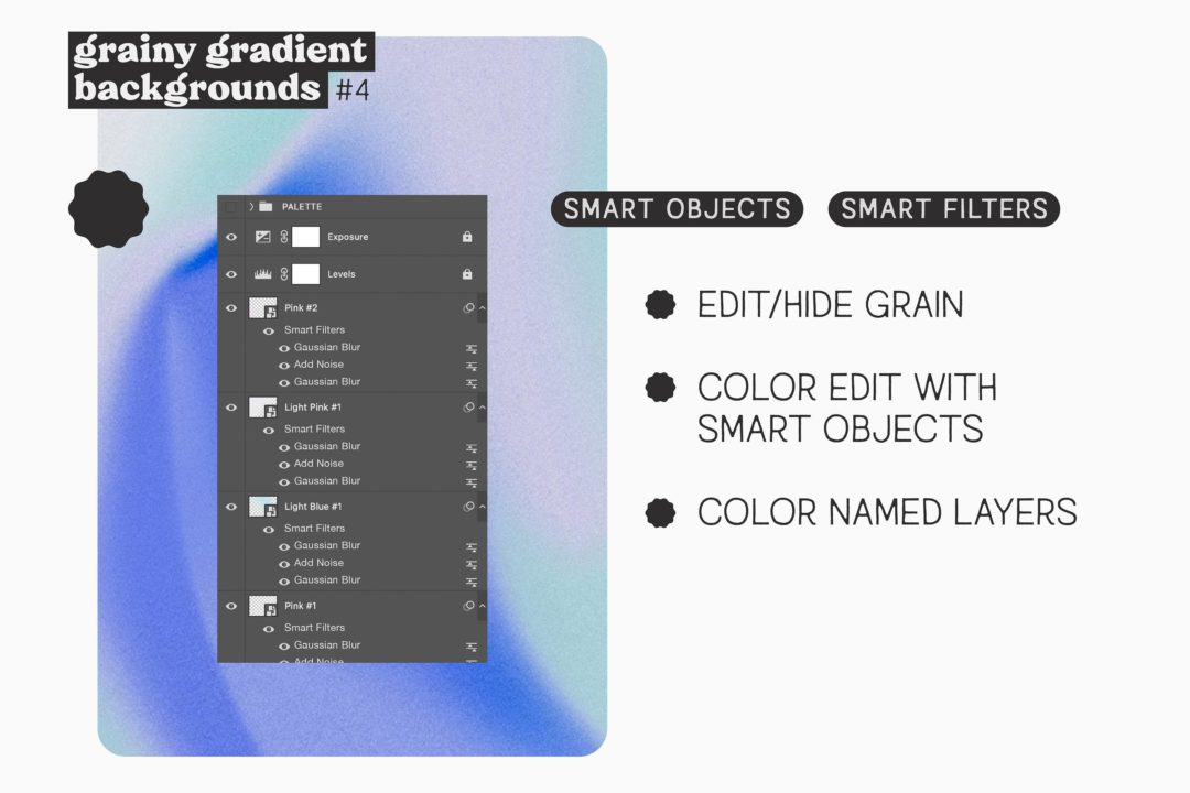 15款渐变粉彩散景噪点颗粒肌理纹理背景图片PS设计素材包 Grainy Gradient Backgrounds #4_img_1