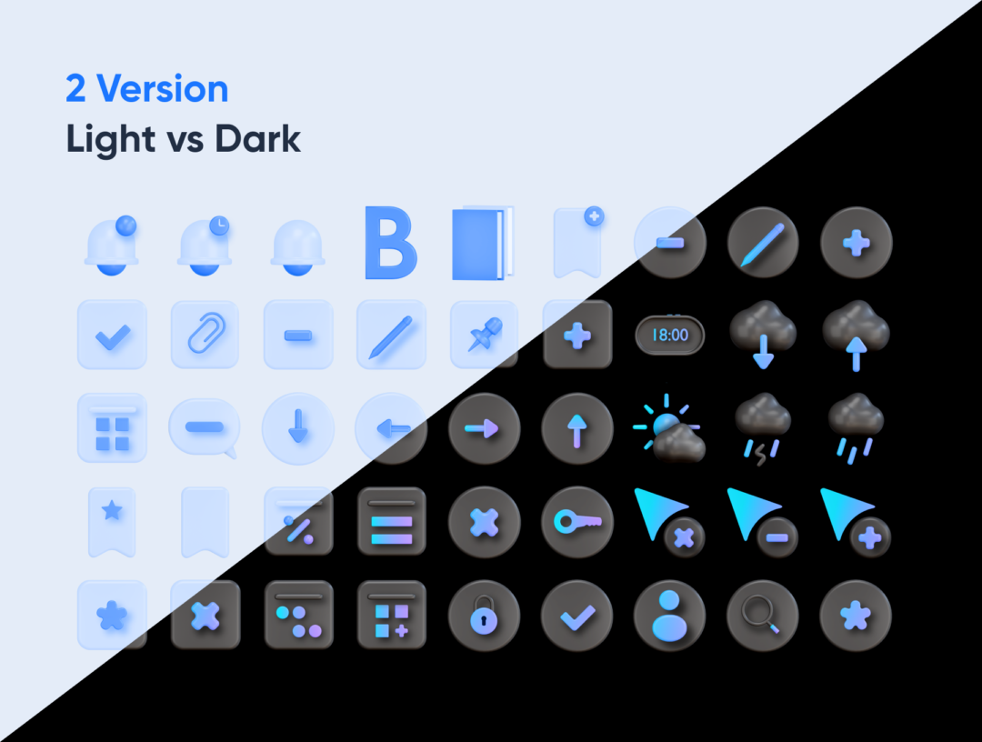 60款高级质感3D立体APP网站界面设计图标Icons设计素材包 Interficon - 3D Interface Icons_img_1