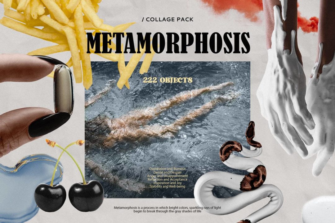 222款复古Y2K风抽象艺术人物摆件创意拼贴剪贴画PNG免抠图片素材 Metamorphosis. Collage pack_img_1