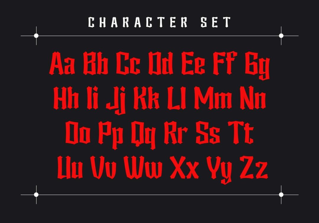 复古万圣节恐怖哥特式专辑封面海报标题LOGO设计PSAI英文字体 Atrocious - Display Typeface_img_1