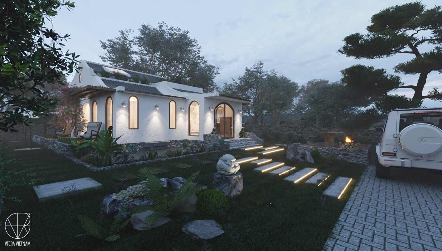 新中式别墅外观设计3D模型MAX格式素材包 Villa Exterior by Tran Trung Hieu – 3D Scene_img_1