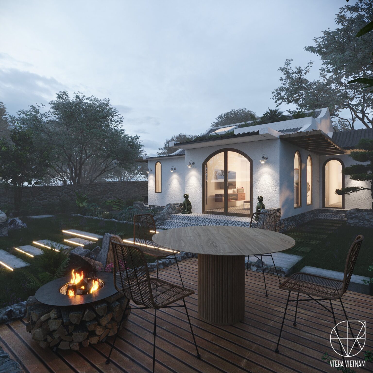 新中式别墅外观设计3D模型MAX格式素材包 Villa Exterior by Tran Trung Hieu – 3D Scene_img_1