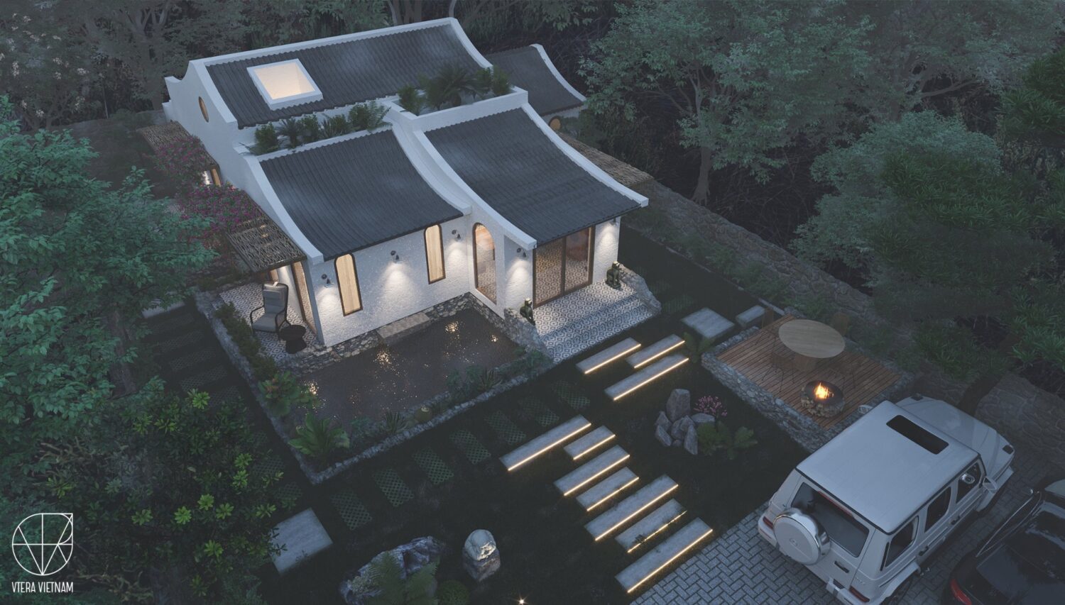 新中式别墅外观设计3D模型MAX格式素材包 Villa Exterior by Tran Trung Hieu – 3D Scene_img_1