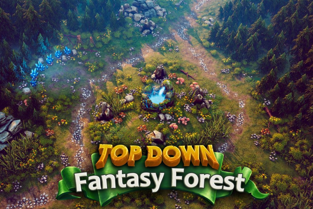 梦幻森林魔兽争霸星际争霸帝国时代游戏3D地图场景设计素材包 Top Down – Fantasy Forest – RTS & MOBA_img_1