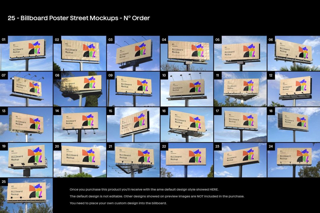25款高级城市街头高速广告牌海报设计PS智能贴图样机模板素材 25 Billboard Poster Street Mockups_img_1