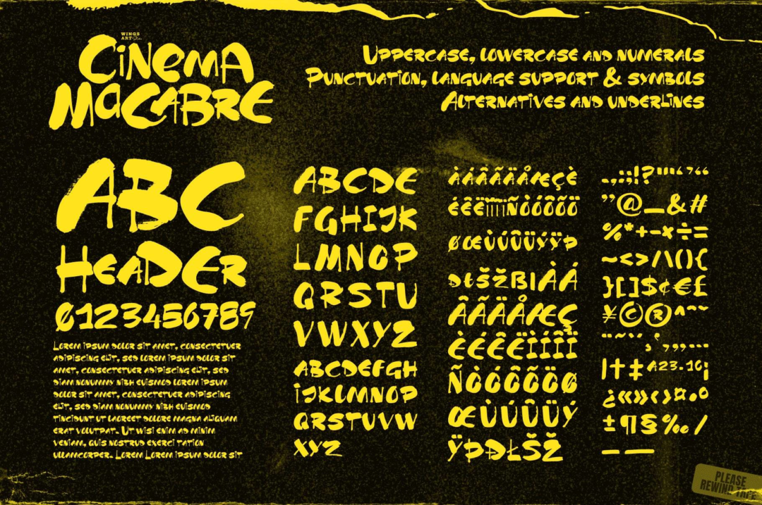 70年代复古恐怖手写涂鸦书籍电影标题设计PSAI英文字体安装包 Cinema Macabre: Horror Fonts Inspired by Giallo_img_1