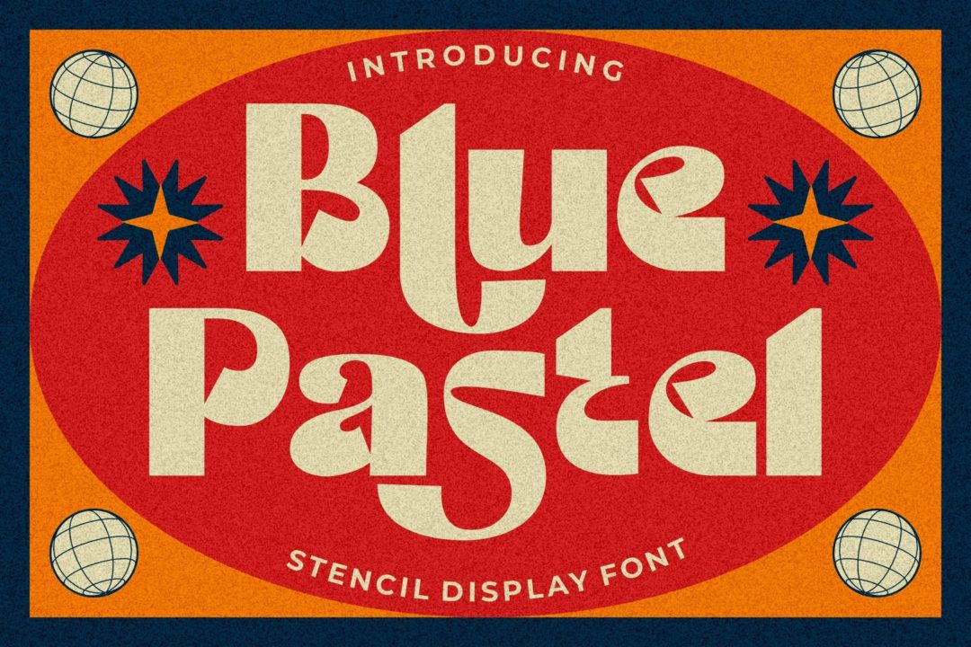 时尚复古品牌海报徽标设计装饰英文字体 Blue Pastel - Display Font_img_1