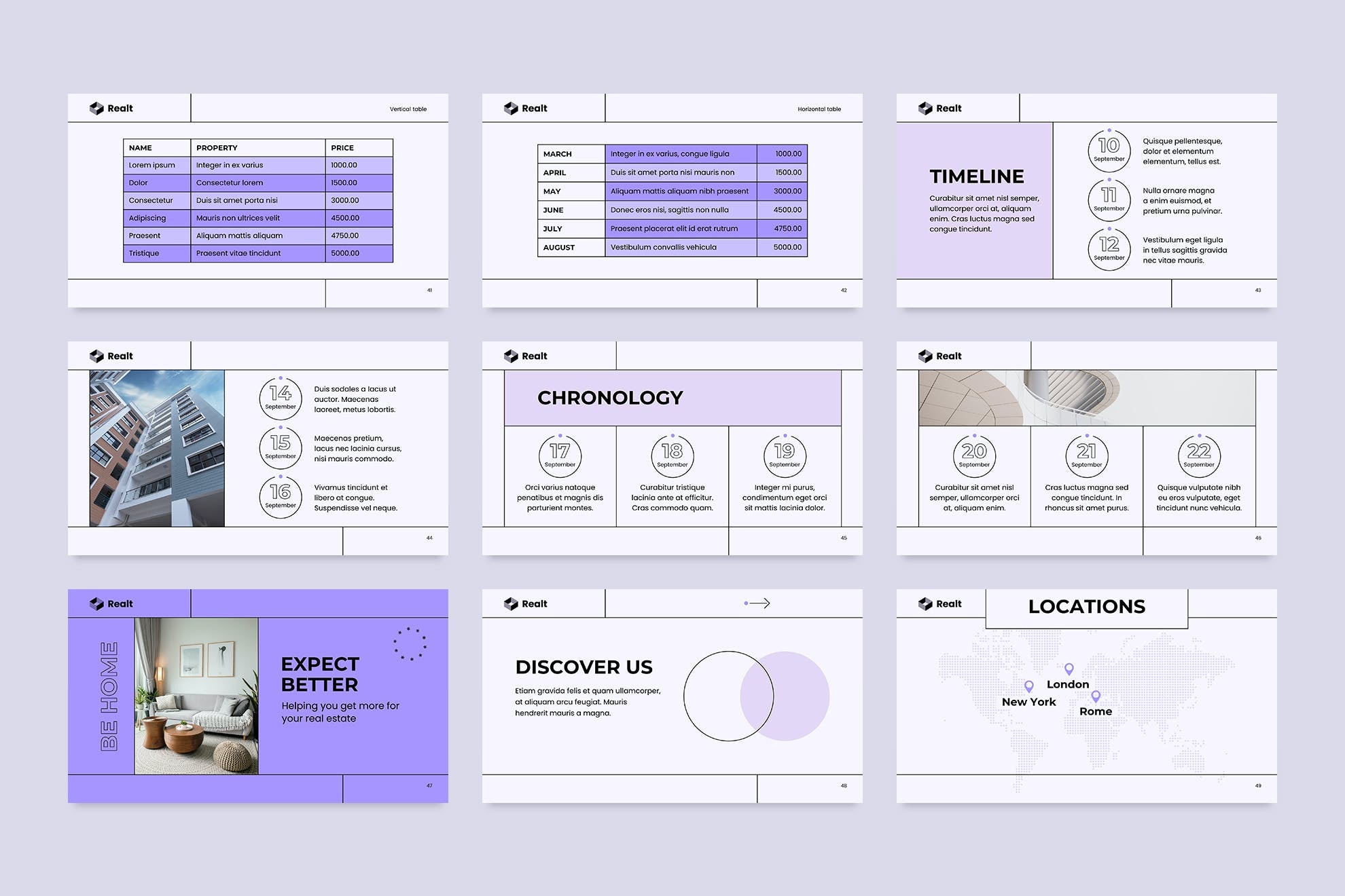 现代简约企业营销策划演示文稿设计ppt信息图表 Real Estate PowerPoint Template_img_1