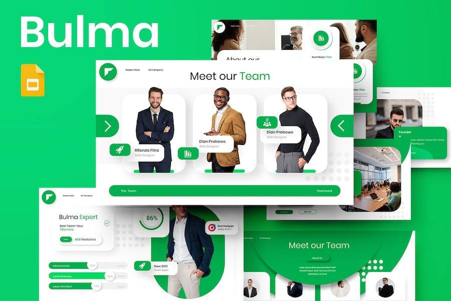 39页创意公司介绍商业策划提案PPT幻灯片图文排版设计模板 Bulma – Business PowerPoint Template_img_1