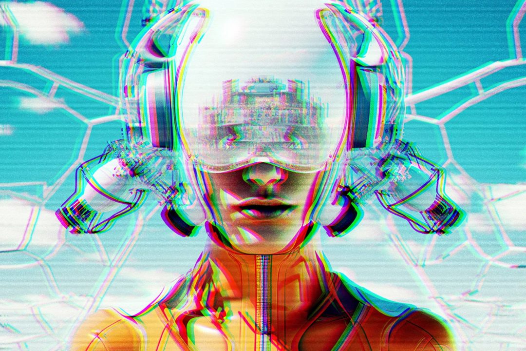 未来科幻赛博朋克故障失真错位位移照片修图PS特效样机模板 Futuristic Glitch Photo Effect_img_1