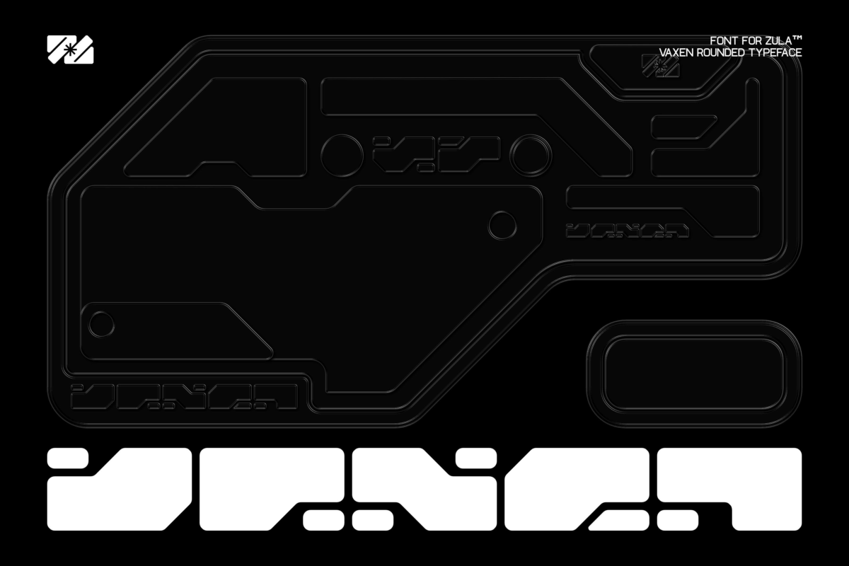 未来科幻赛博朋克工业HUD风几何Y2K品牌LOGO标题PSAI英文字体安装包 Vaxen-Rounded Variable Font_img_1