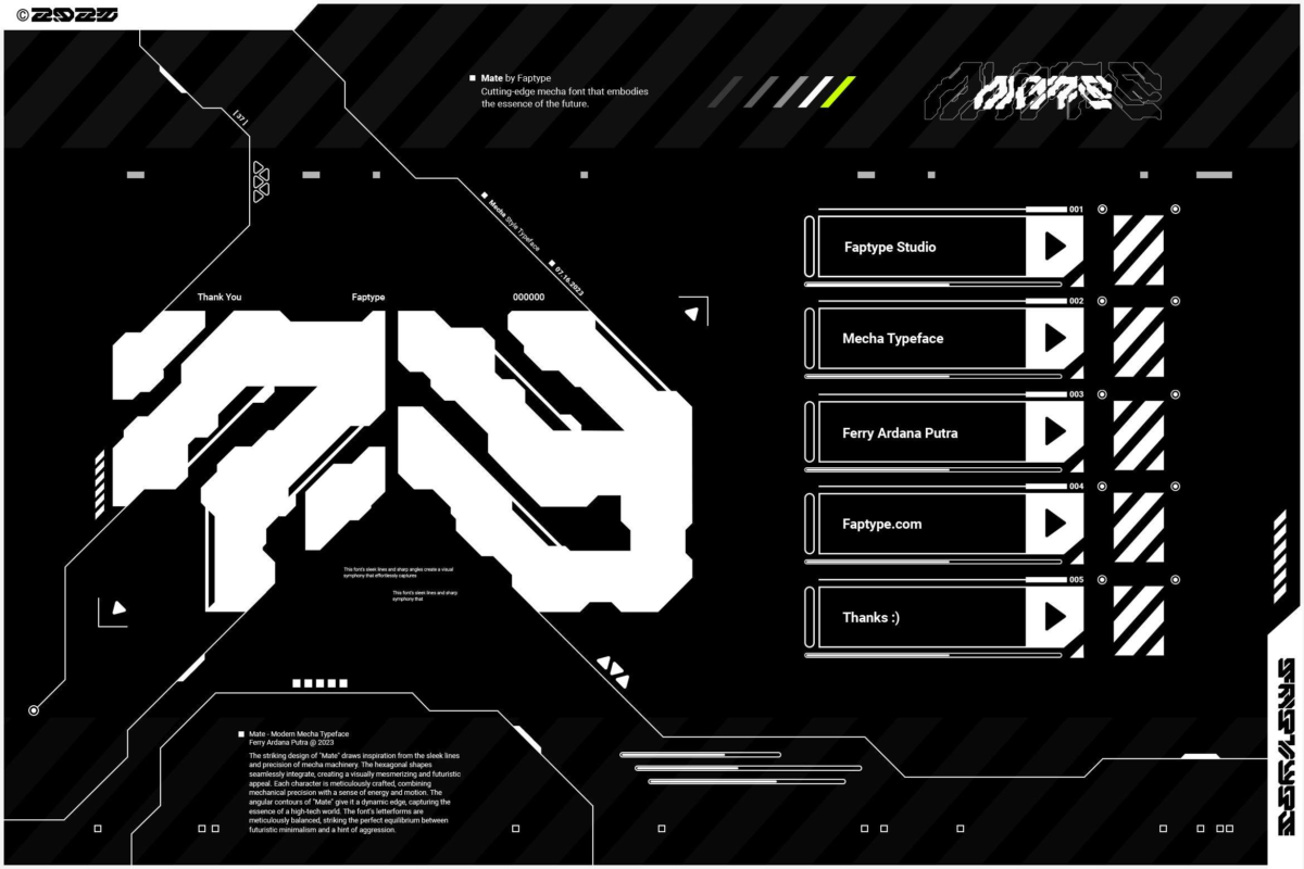 未来科幻机械机甲工业风赛博朋克PSPROCREATE英文字体安装包 Mate Modern Mecha Font Vol. 2_img_1