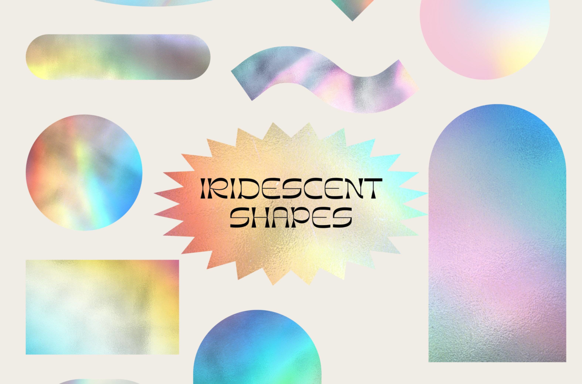 9款潮流全息彩虹渐变几何图形PNG免抠图设计素材 9 Iridescent Shapes_img_1