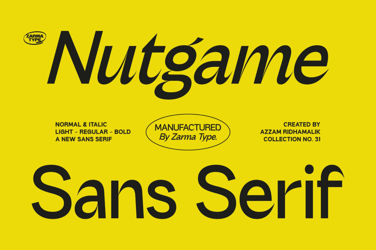 70年代复古俏皮品牌LOGO海报杂志排版PSAI英文字体安装包设计素材 Nutgame Sans Serif font_img_1