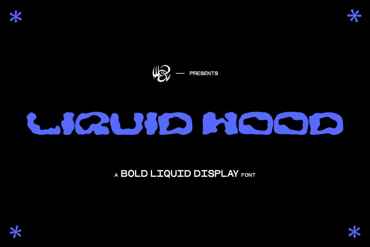 独特液体流动扭曲海报标题LOGO设计大写英文字体安装包 LIQUID HOOD Display Typeface MDP TYPEFACES_img_1